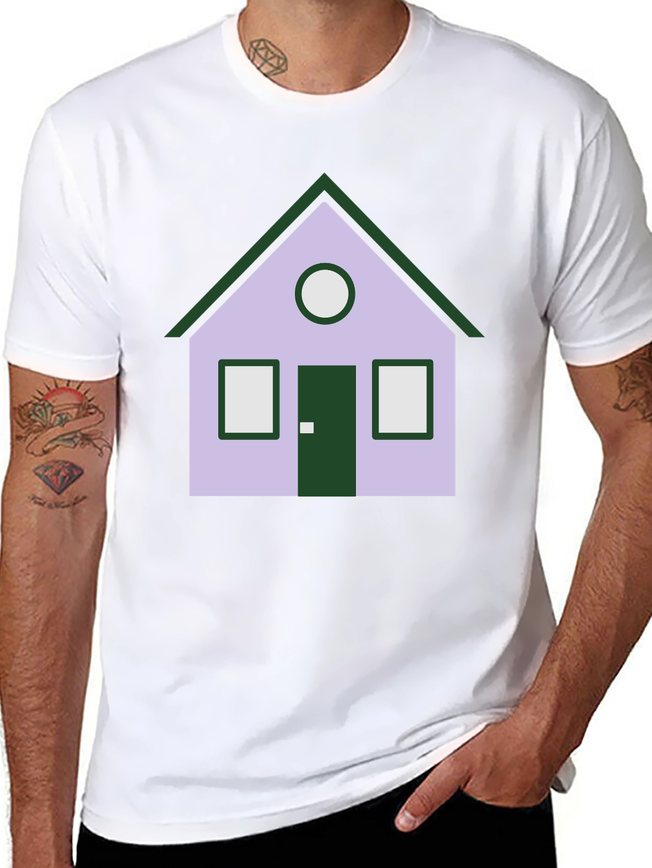 House Graphic Tee - Unique Design Black