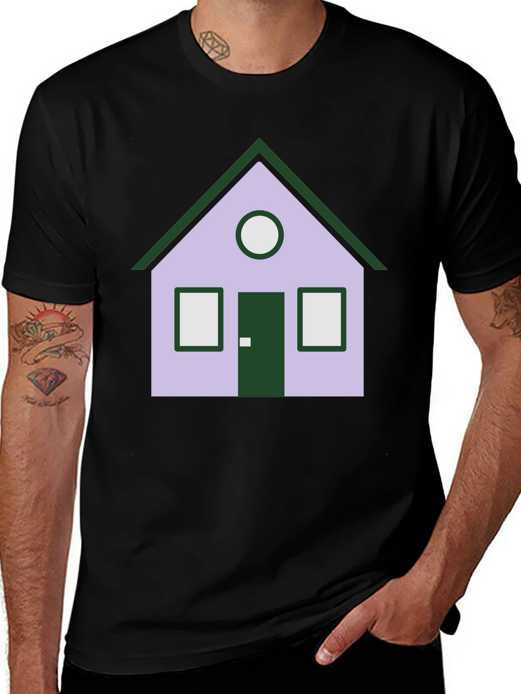 House Graphic Tee - Unique Design Black