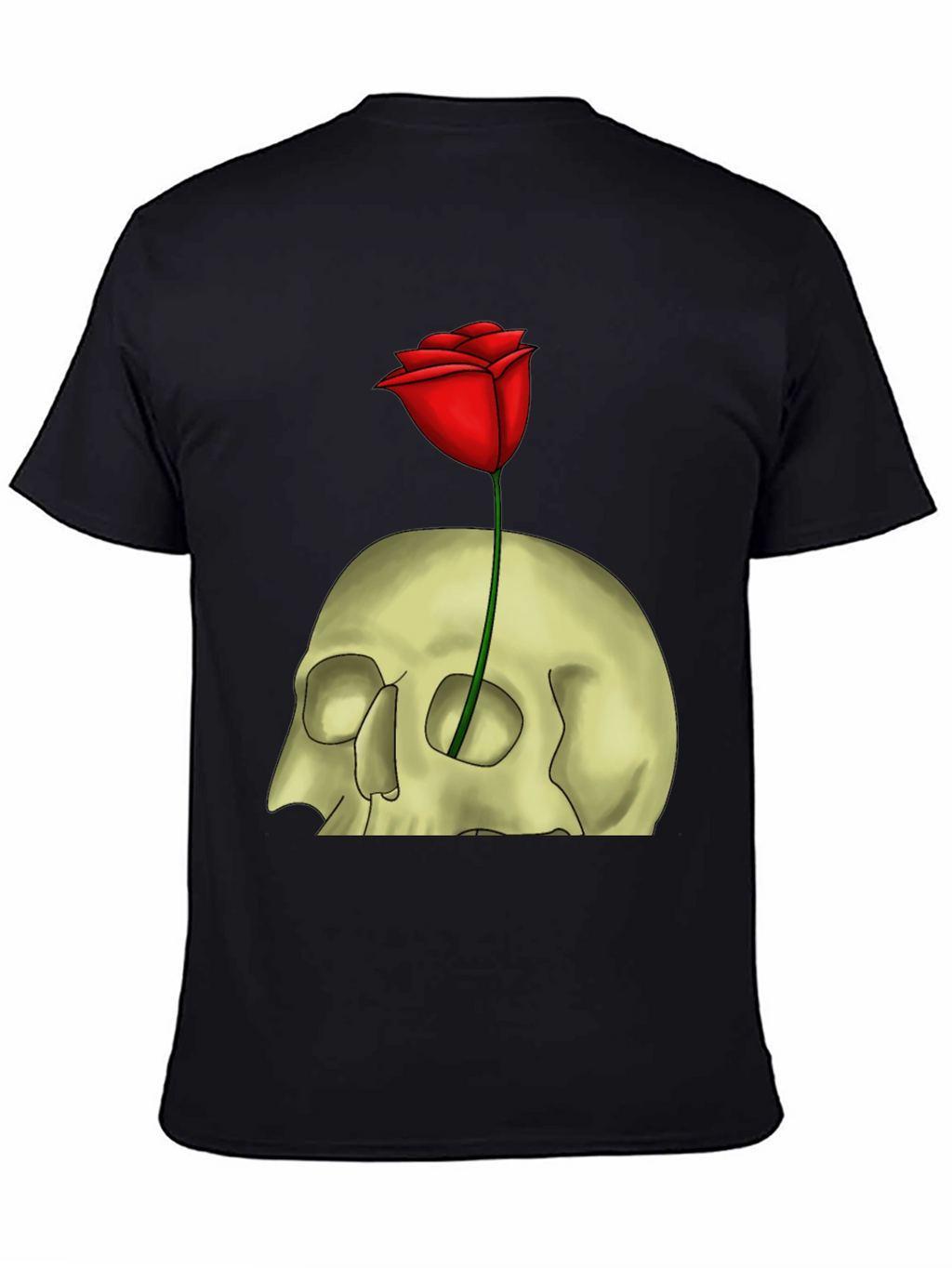 Skull & Rose Graphic T-Shirt - Edgy Style