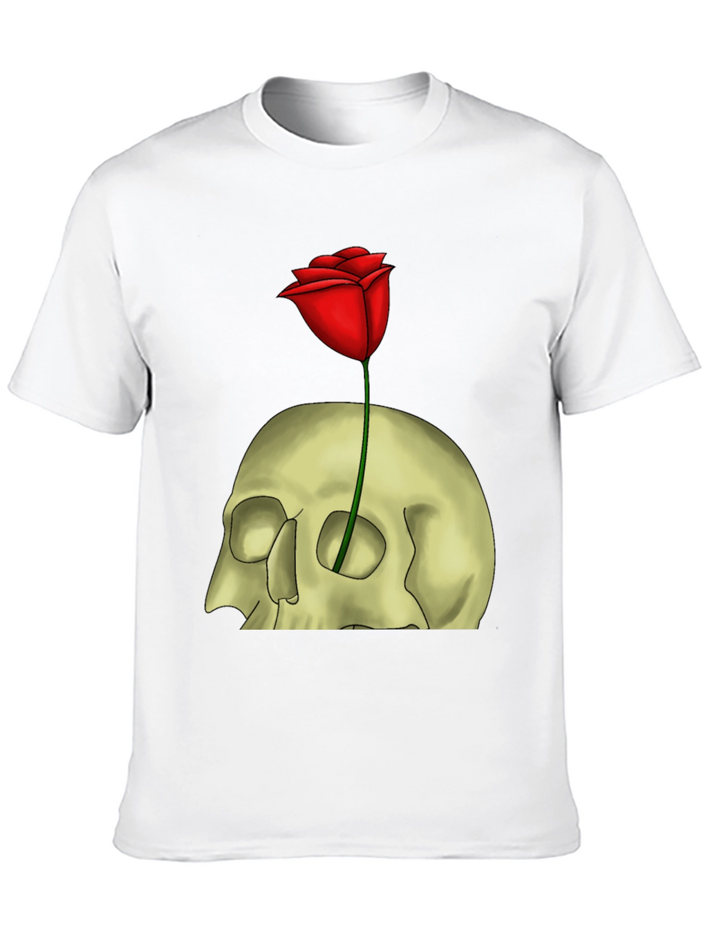 Skull & Rose Graphic T-Shirt - Edgy Style