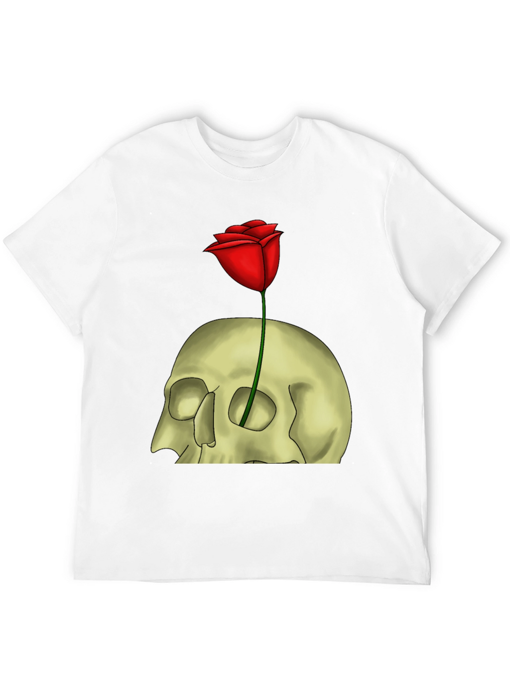 Skull & Rose Graphic T-Shirt - Edgy Style