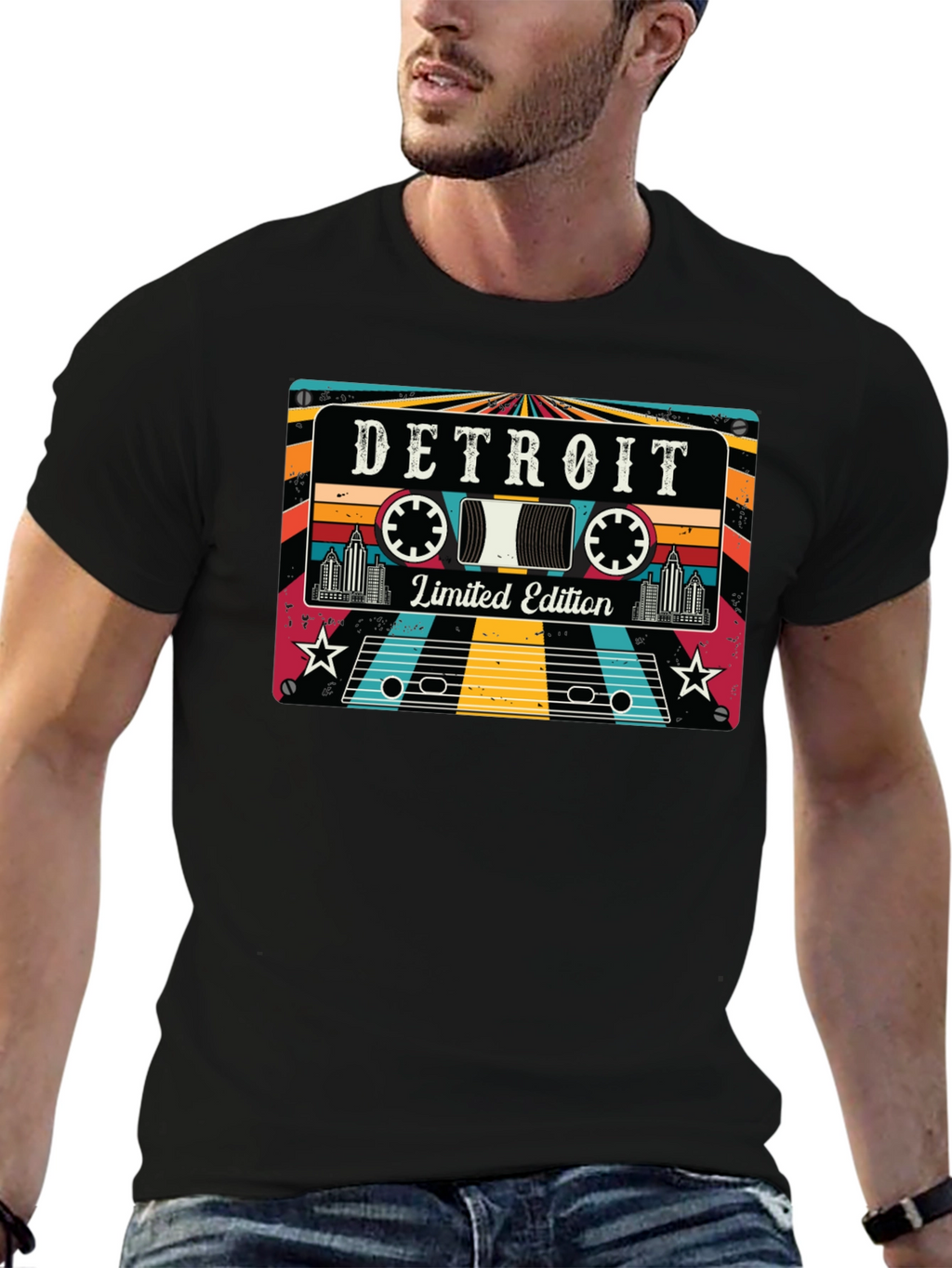Detroit Limited Edition Retro Cassette Tape T-Shirt