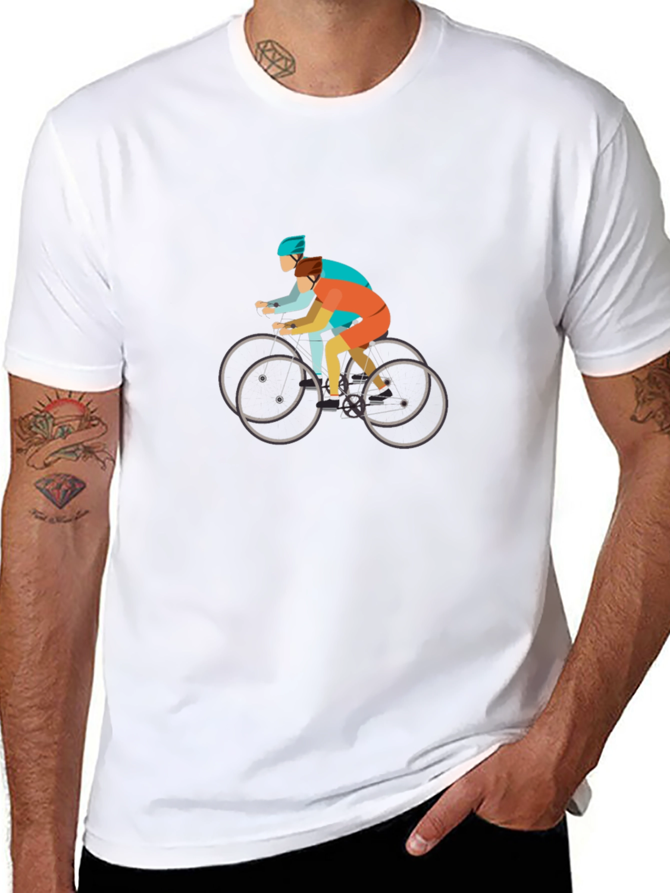 Cycling Tandem Black T-Shirt
