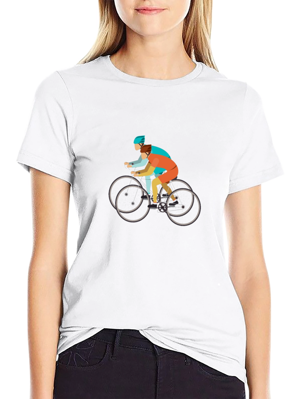 Cycling Tandem Black T-Shirt