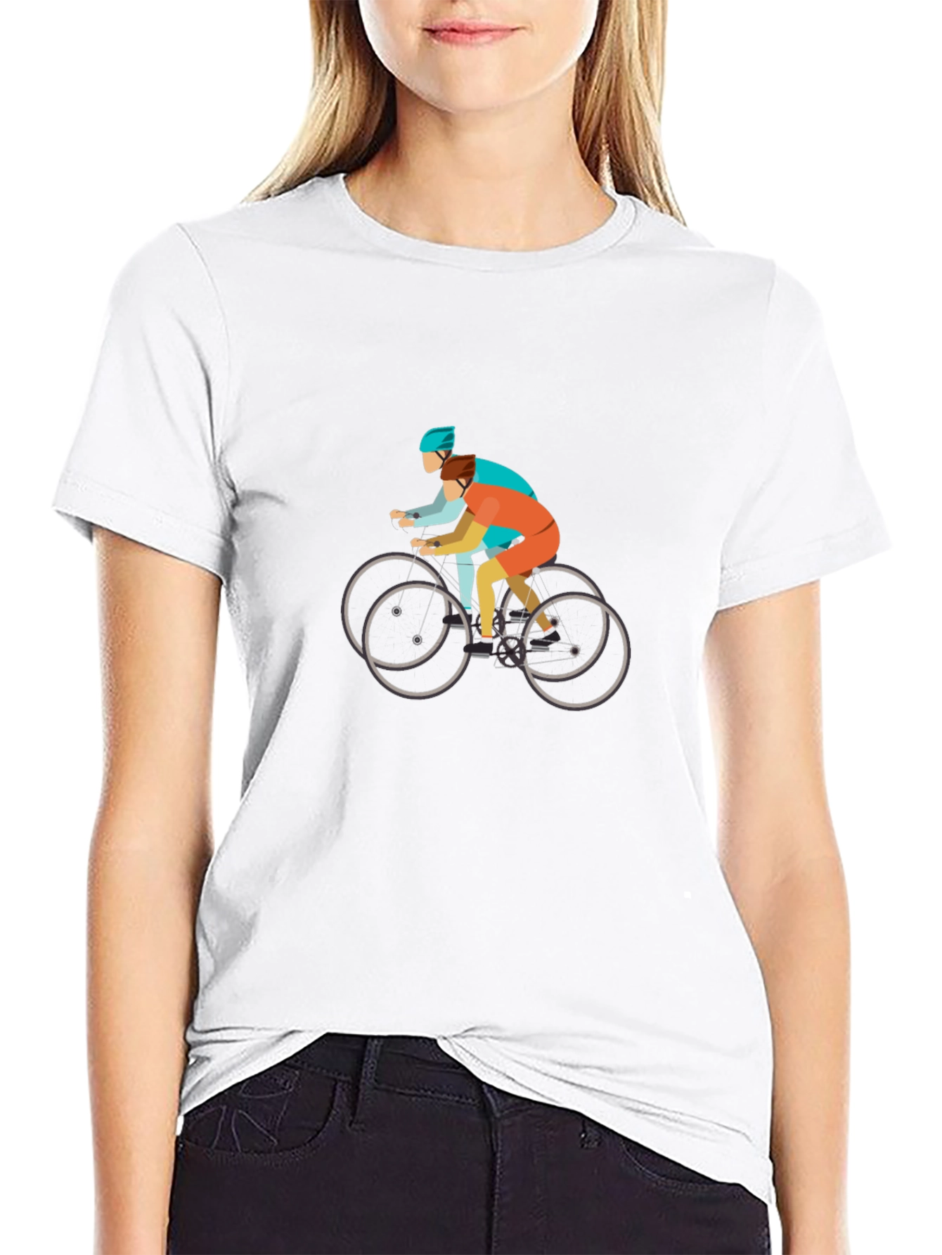 Cycling Tandem Black T-Shirt