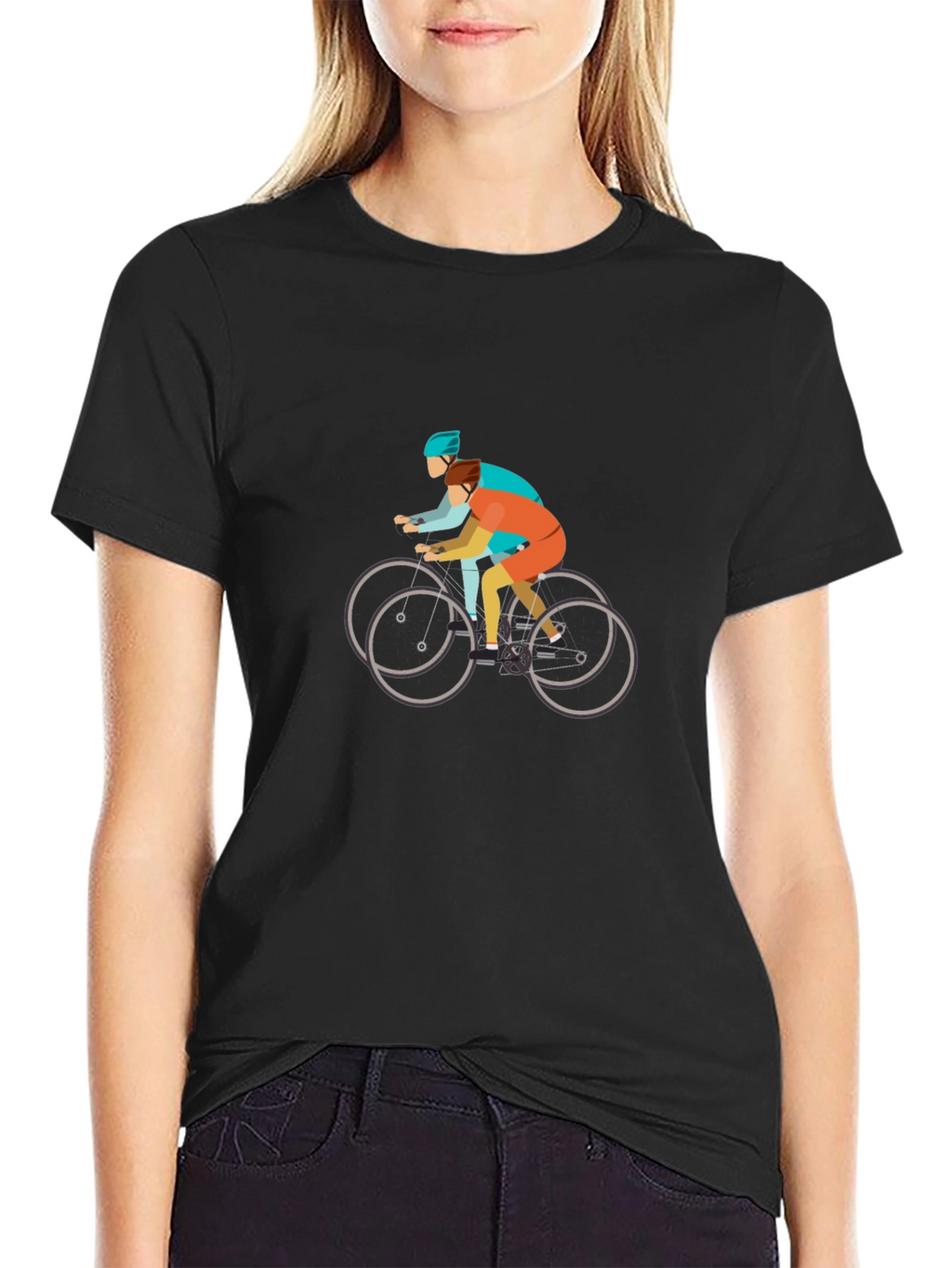 Cycling Tandem Black T-Shirt