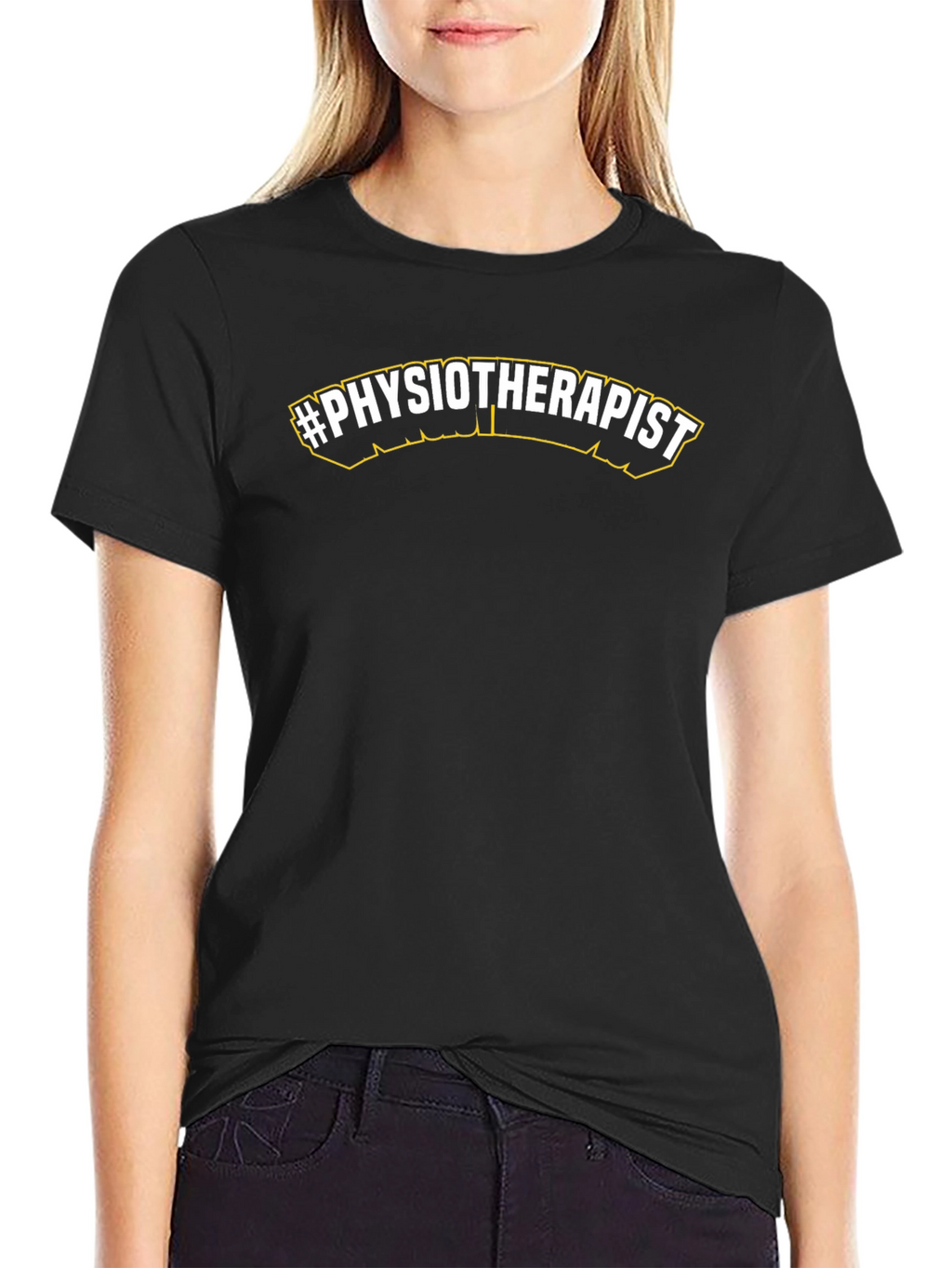 #Physiotherapist Black T-Shirt - Medical Professional Apparel