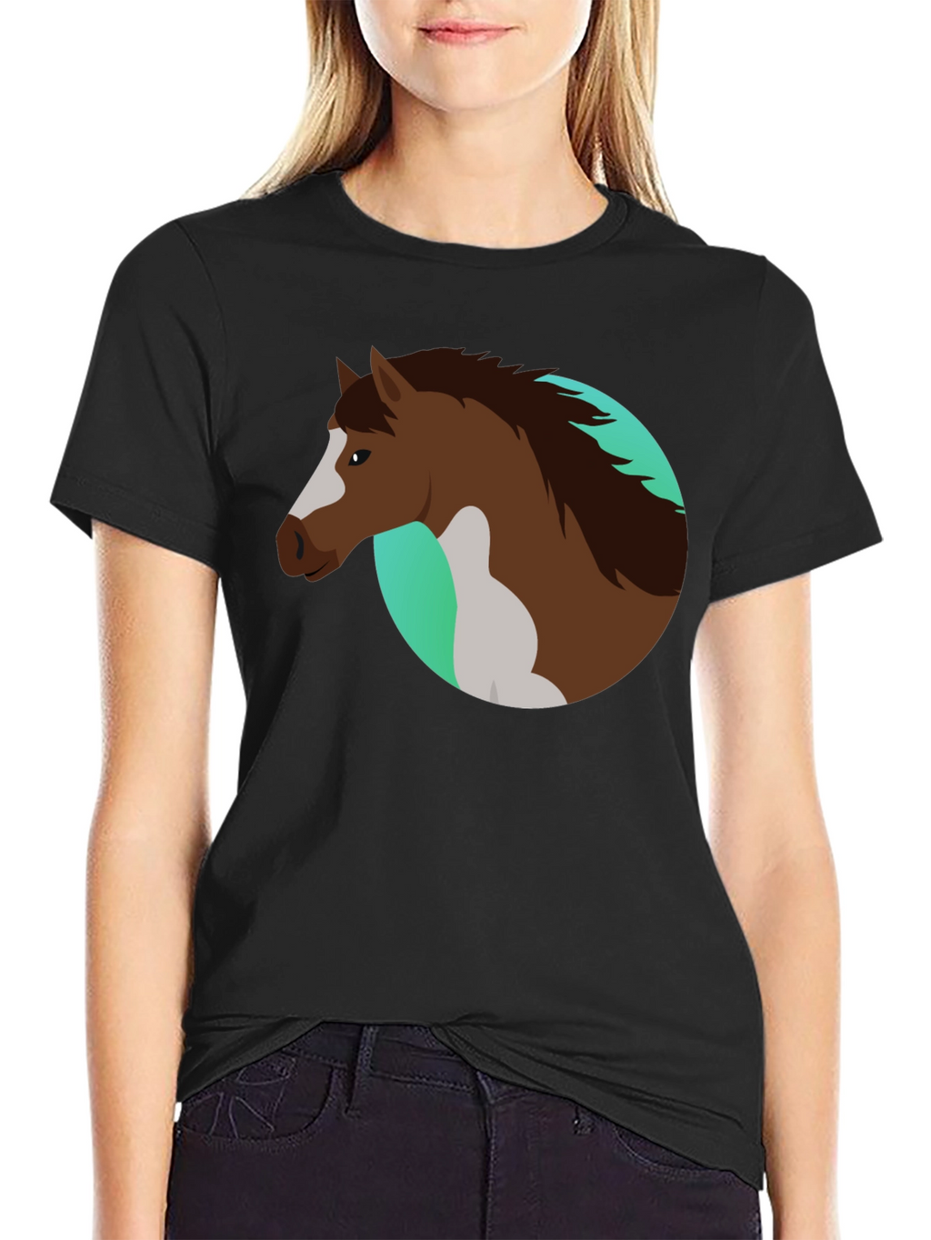 Horse Graphic Black T-Shirt - Equestrian Style