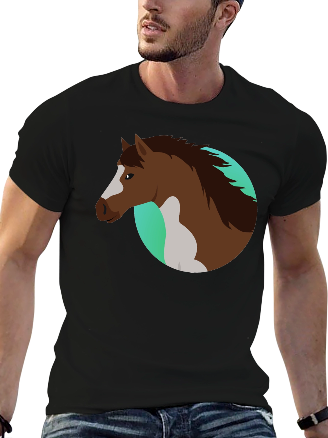 Horse Graphic Black T-Shirt - Equestrian Style