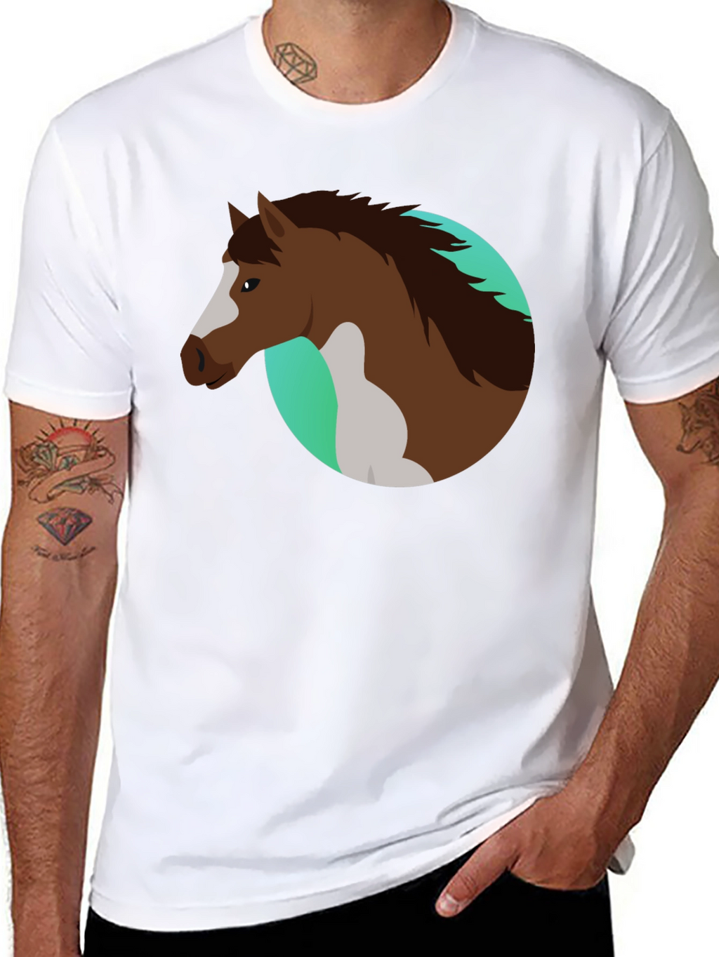Horse Graphic Black T-Shirt - Equestrian Style