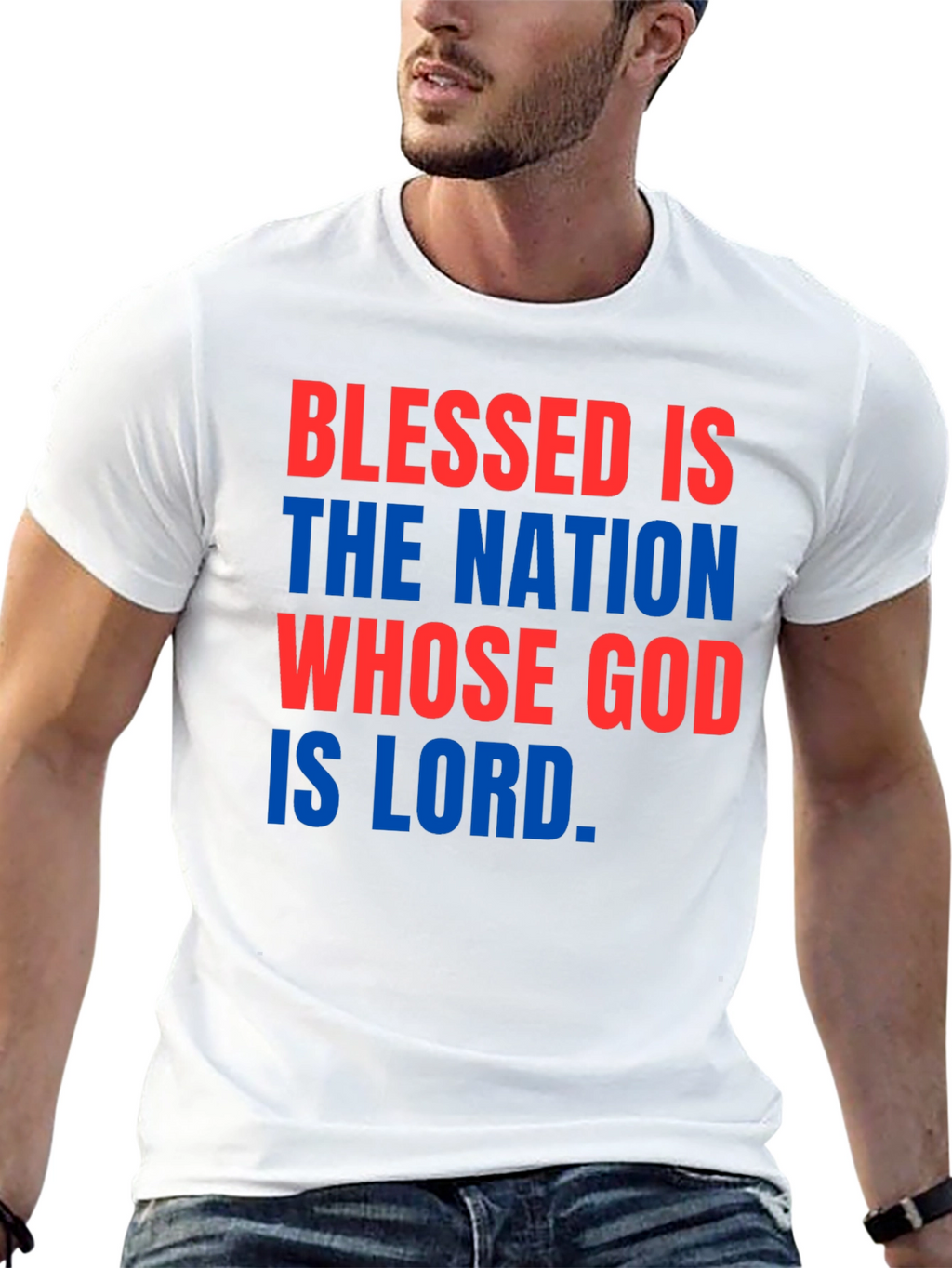 Blessed Nation Graphic Tee - Patriotic Christian Apparel