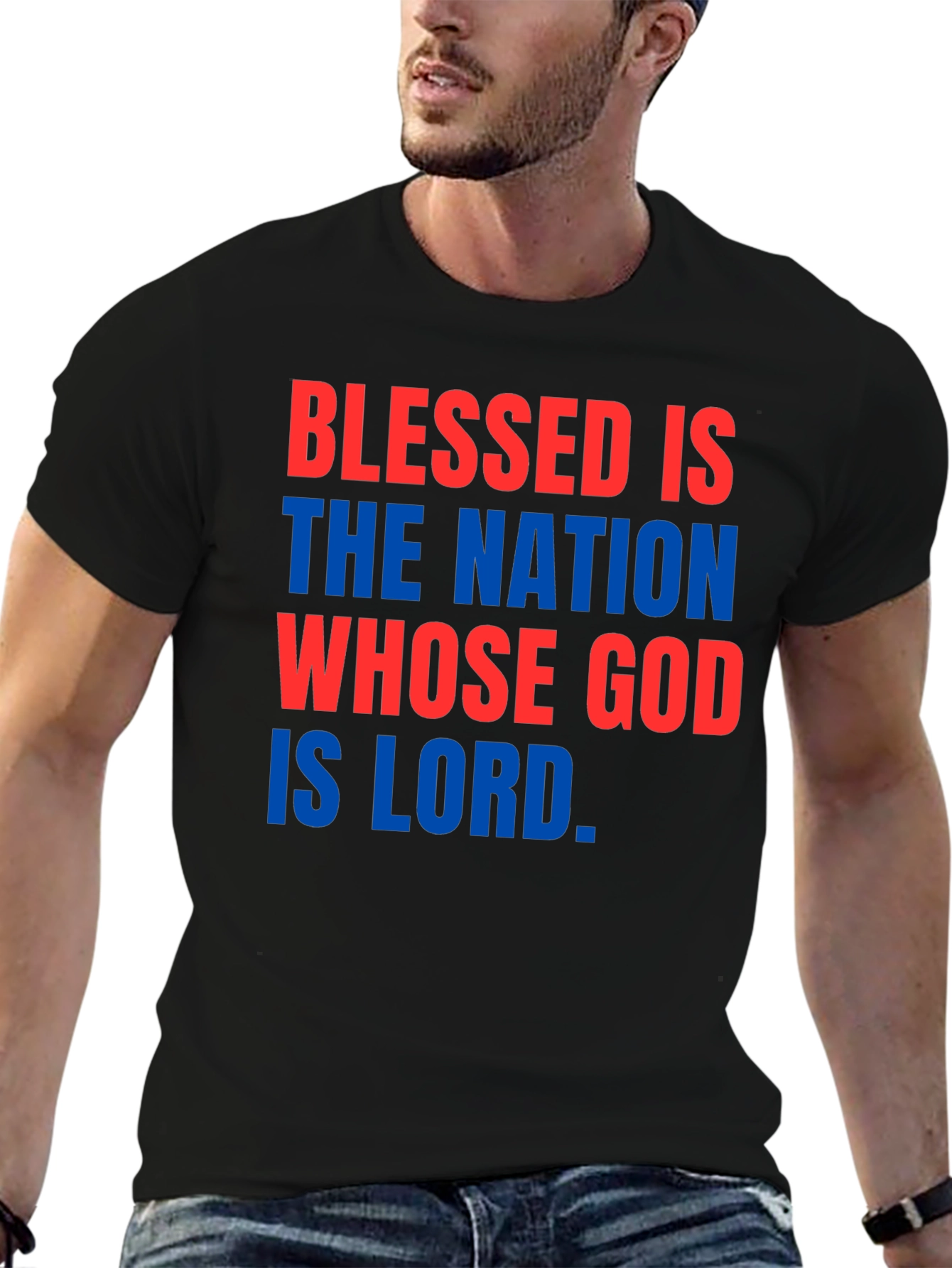 Blessed Nation Graphic Tee - Patriotic Christian Apparel