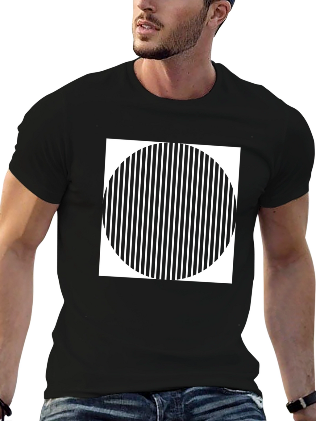 Optical Illusion Graphic Tee - Modern Design