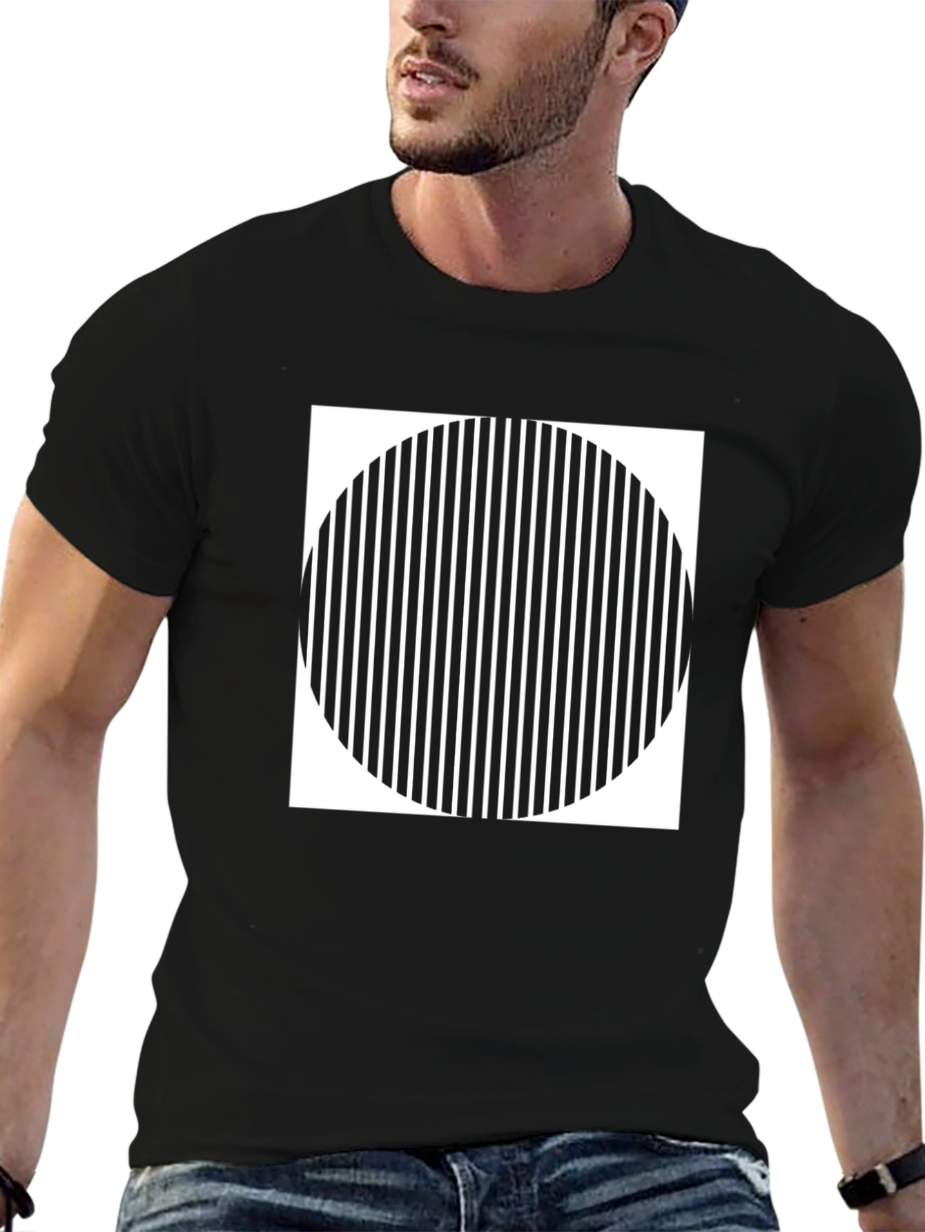 Optical Illusion Graphic Tee - Modern Design