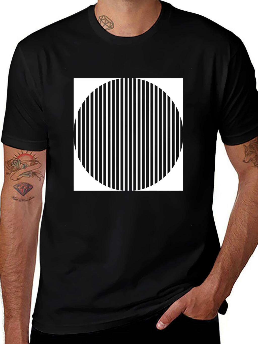 Optical Illusion Graphic Tee - Modern Design