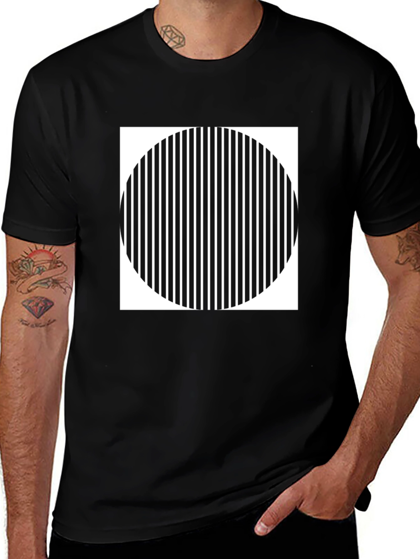 Optical Illusion Graphic Tee - Modern Design