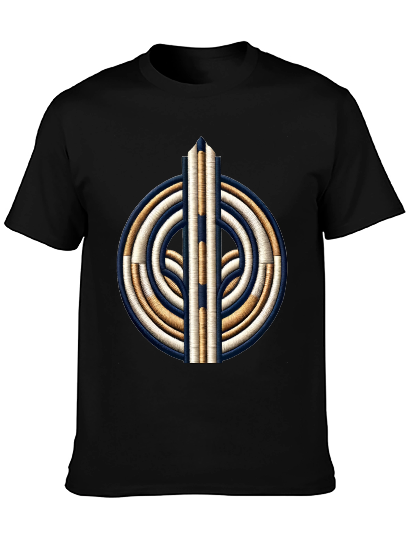 Embroidered Graphic T-Shirt - Black