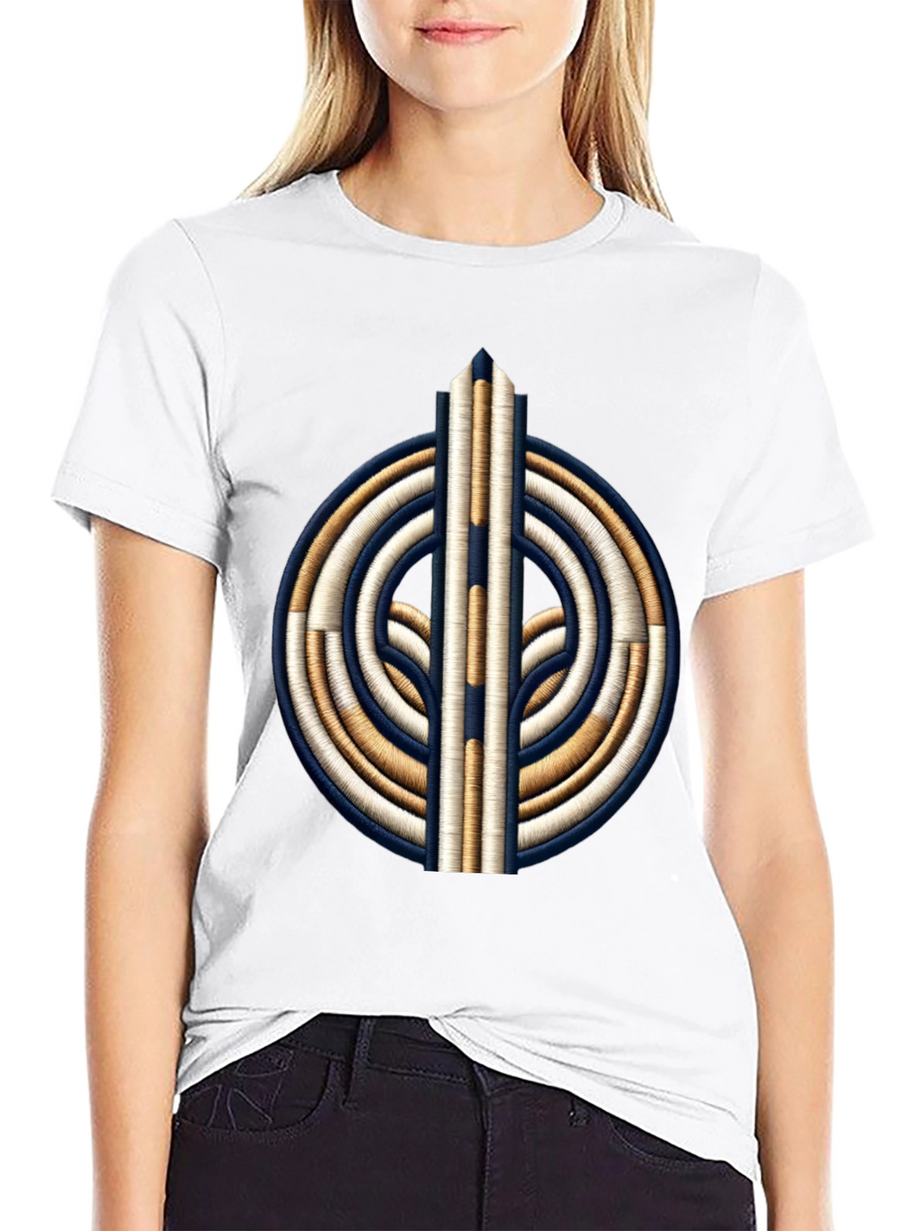Embroidered Graphic T-Shirt - Black