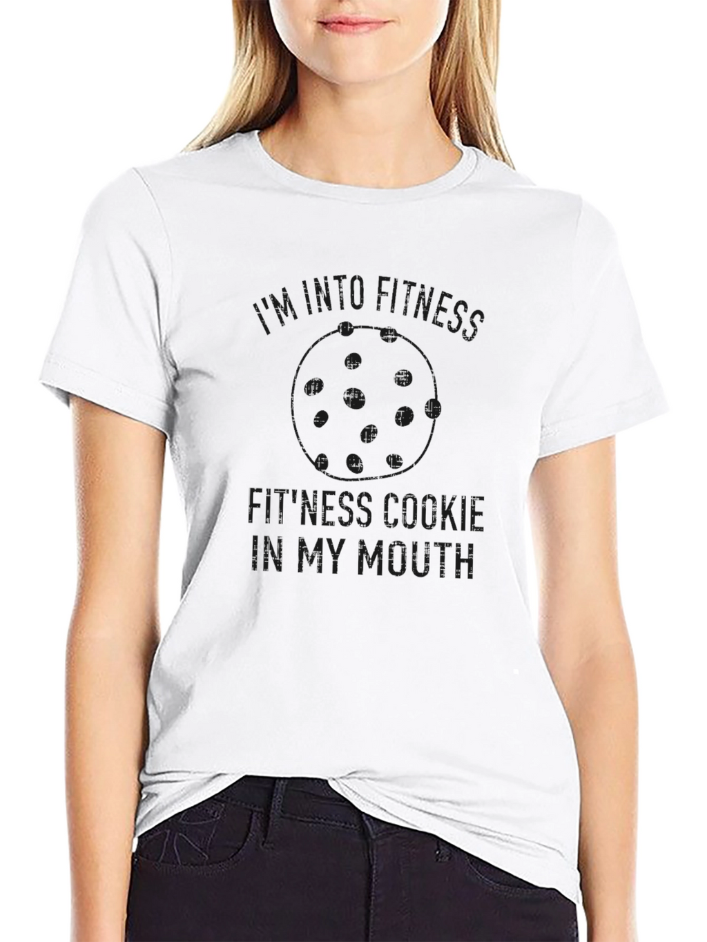 Funny Fitness Cookie Black T-Shirt