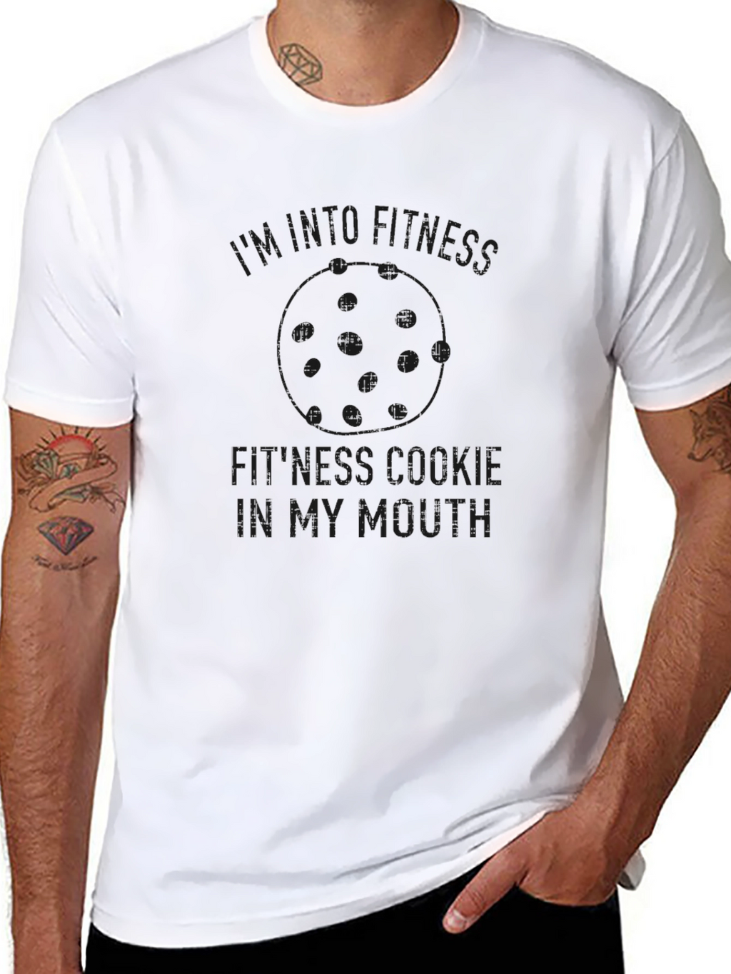 Funny Fitness Cookie Black T-Shirt