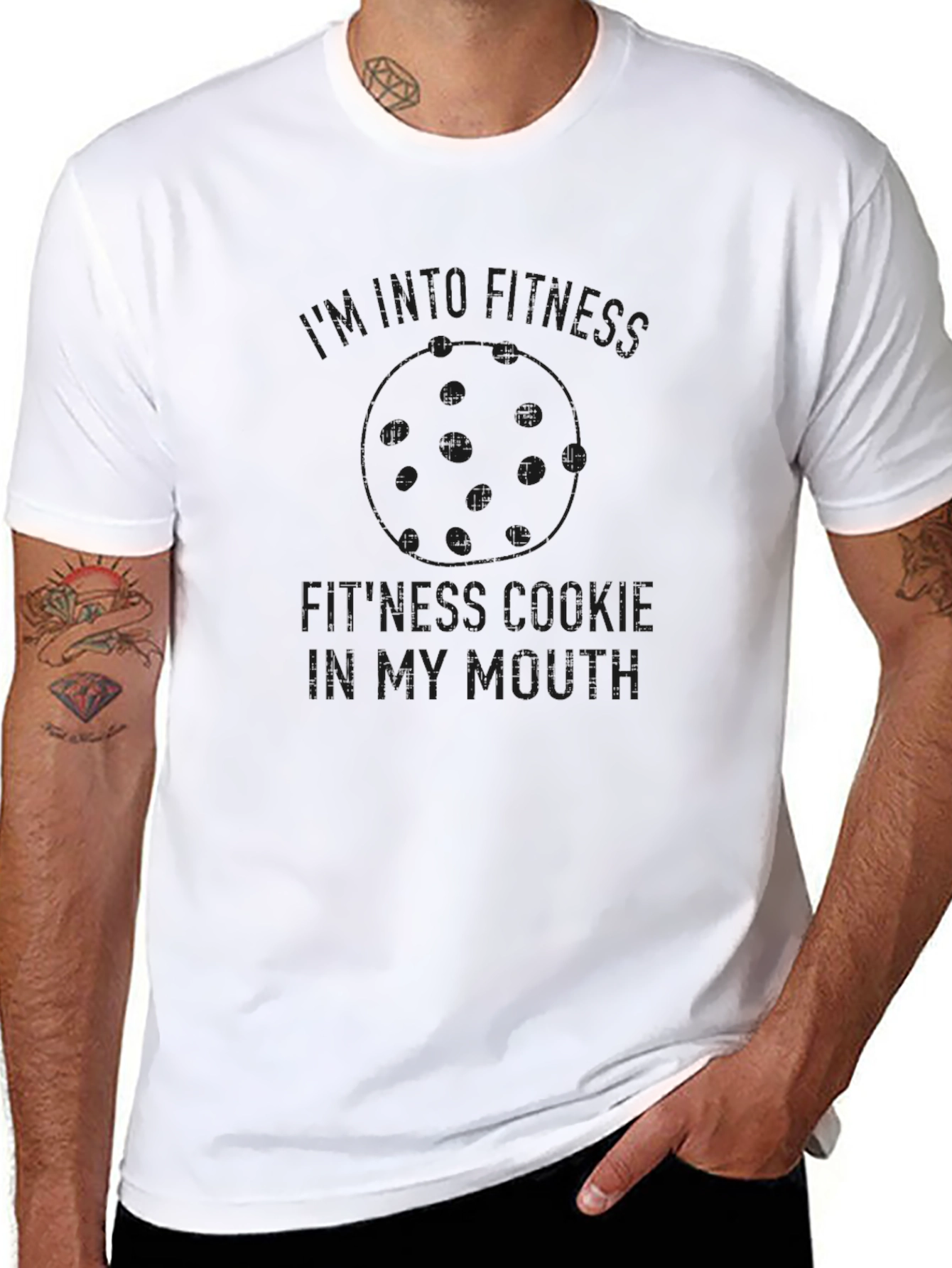 Funny Fitness Cookie Black T-Shirt