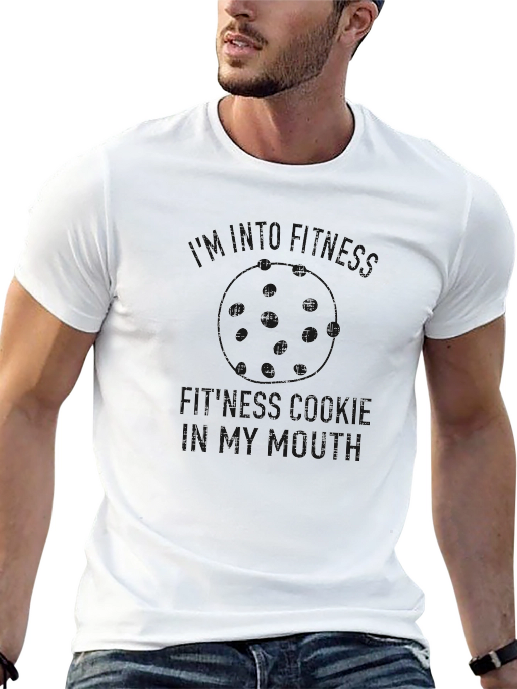 Funny Fitness Cookie Black T-Shirt