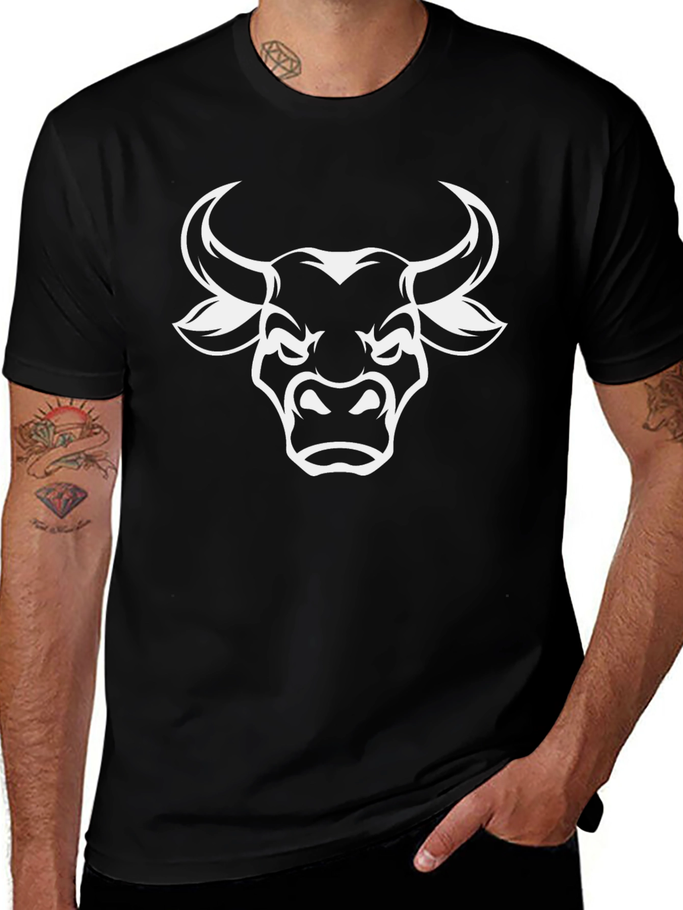 Black Bull Graphic Tee - Mens Short Sleeve Shirt