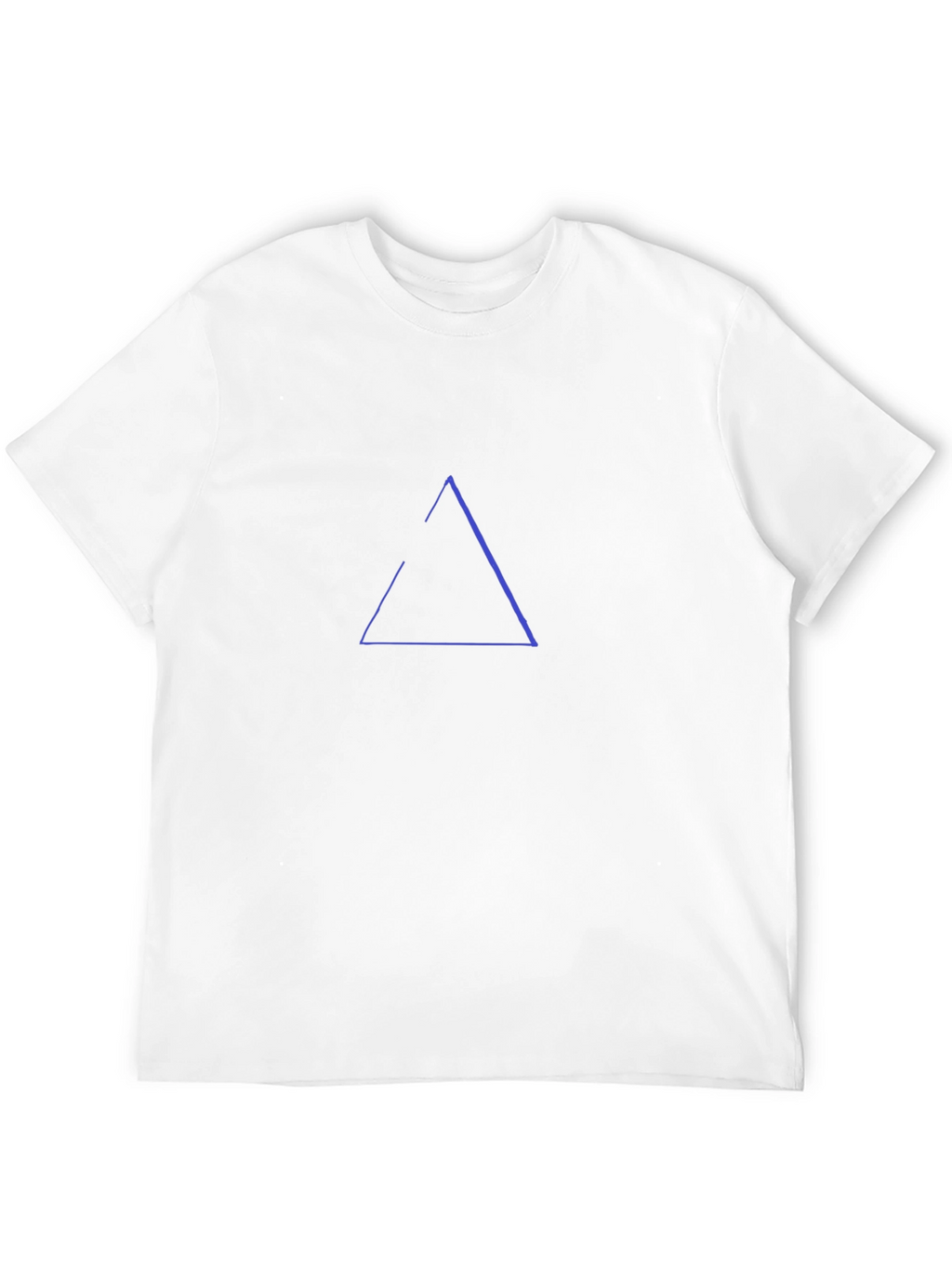 Minimalist Blue Triangle Graphic Black T-Shirt