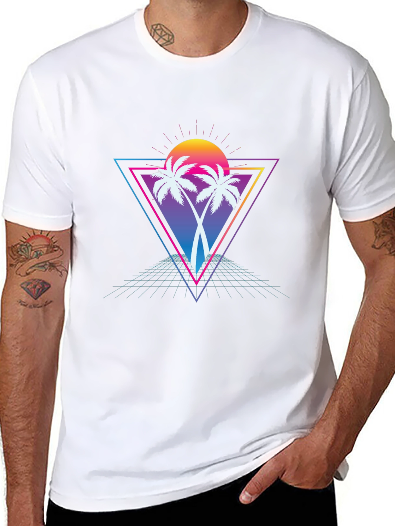 Retro Palm Tree T-Shirt - Vaporwave Style