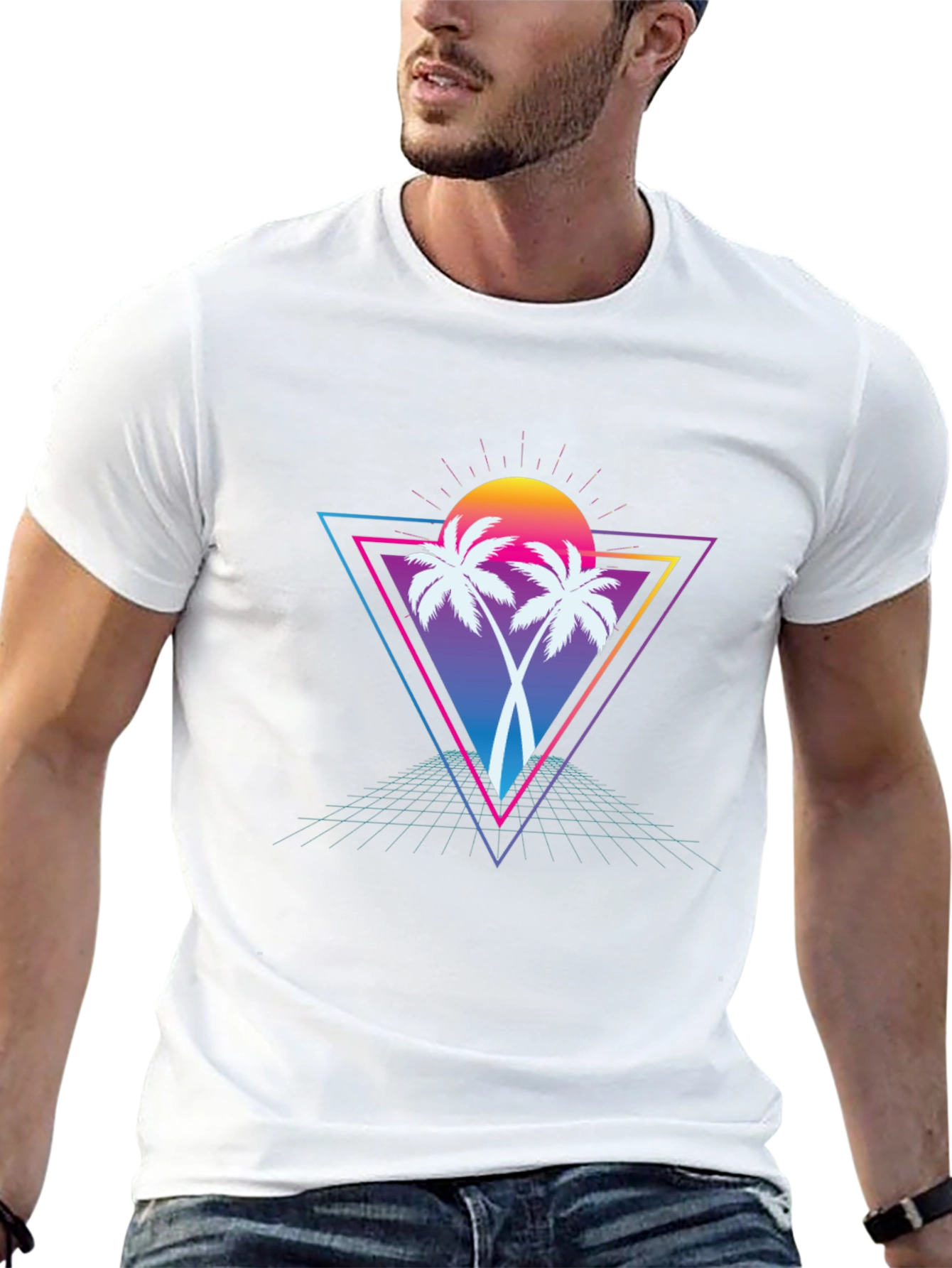 Retro Palm Tree T-Shirt - Vaporwave Style