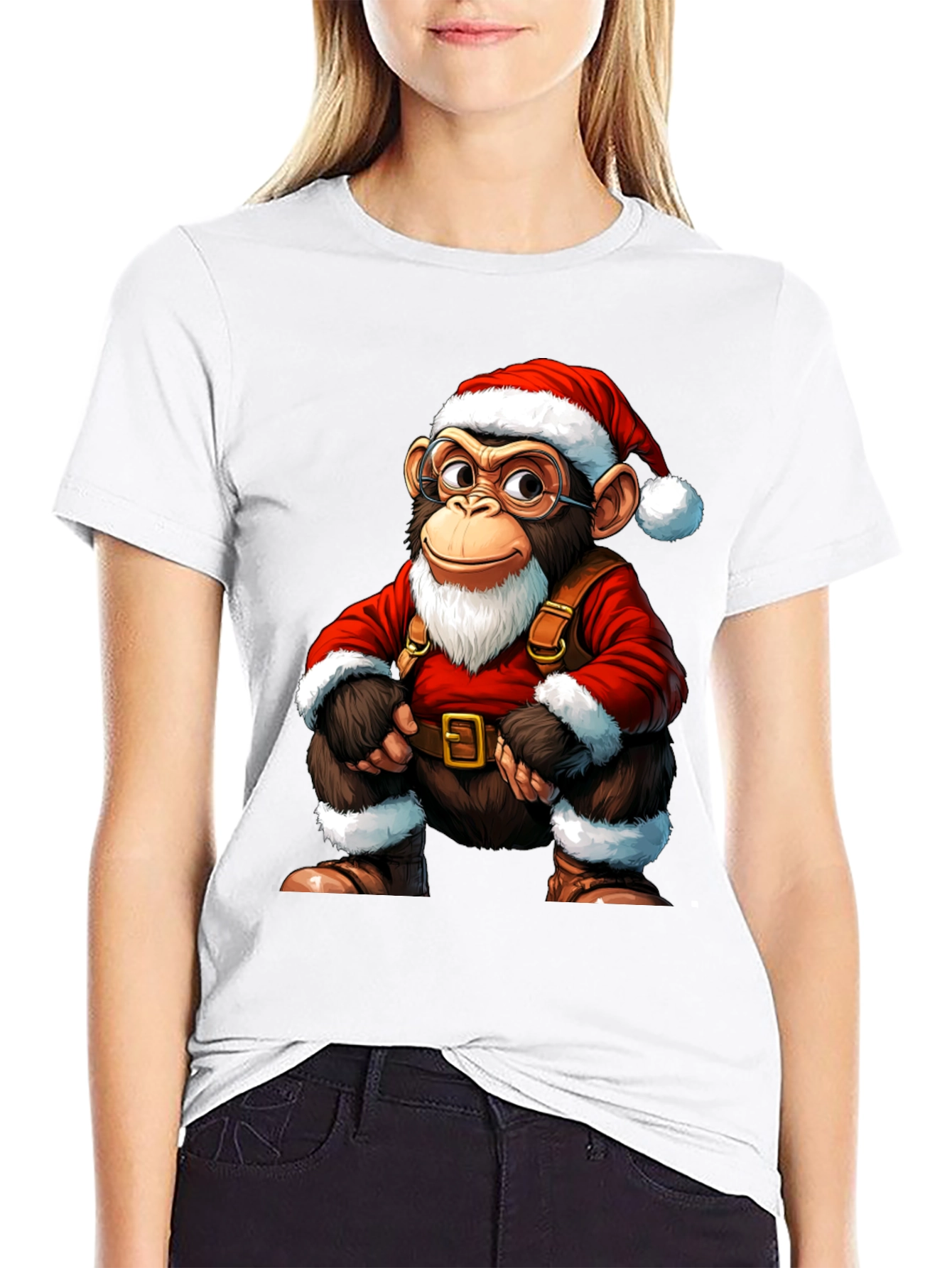 Santa Monkey T-Shirt - Holiday Cheer