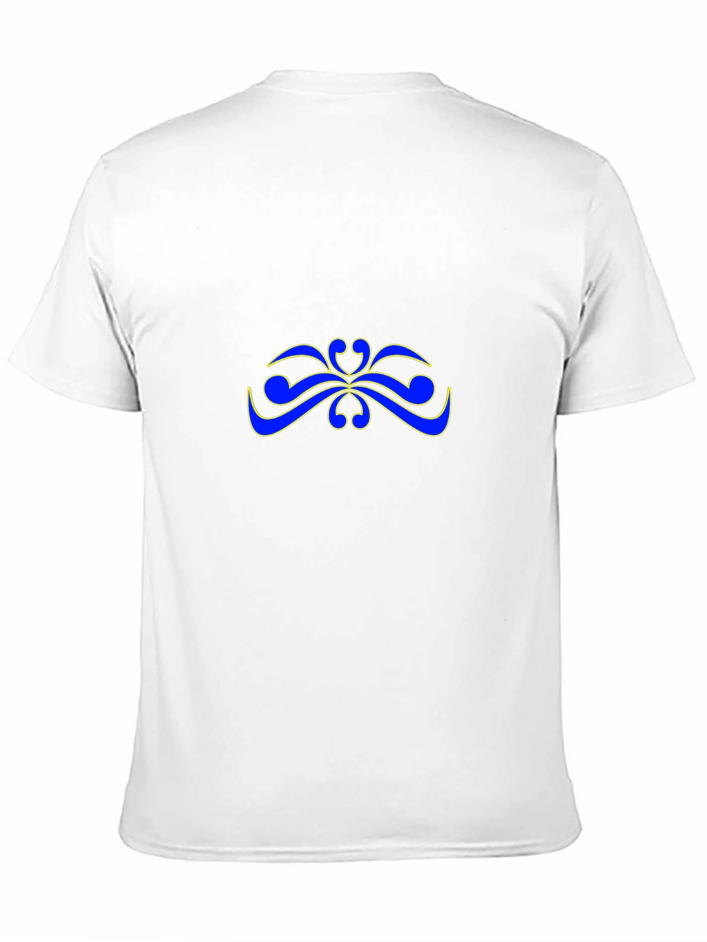 Stylish Black T-Shirt with Blue & Yellow Abstract Design