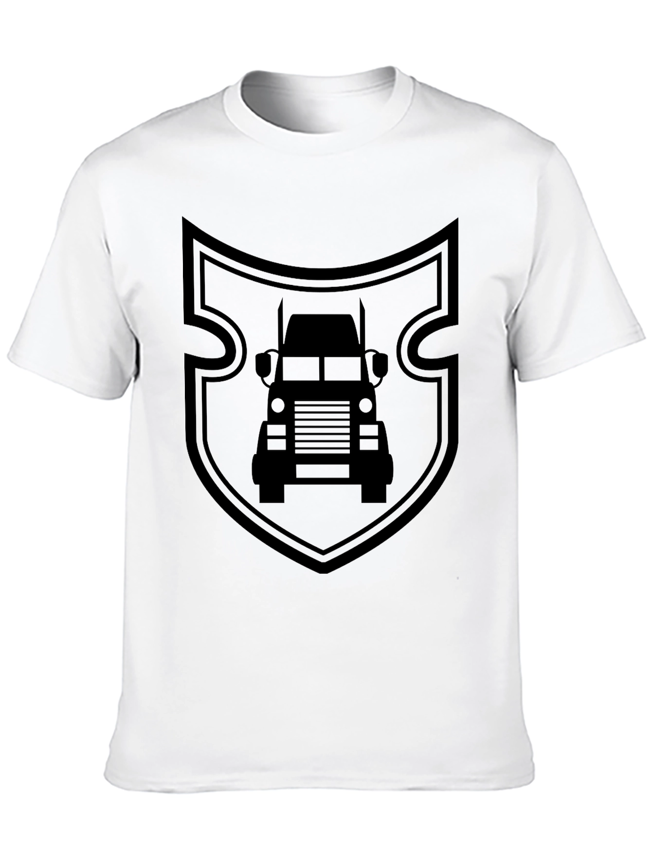 Truck Shield Graphic Tee - Black Cotton Shirt