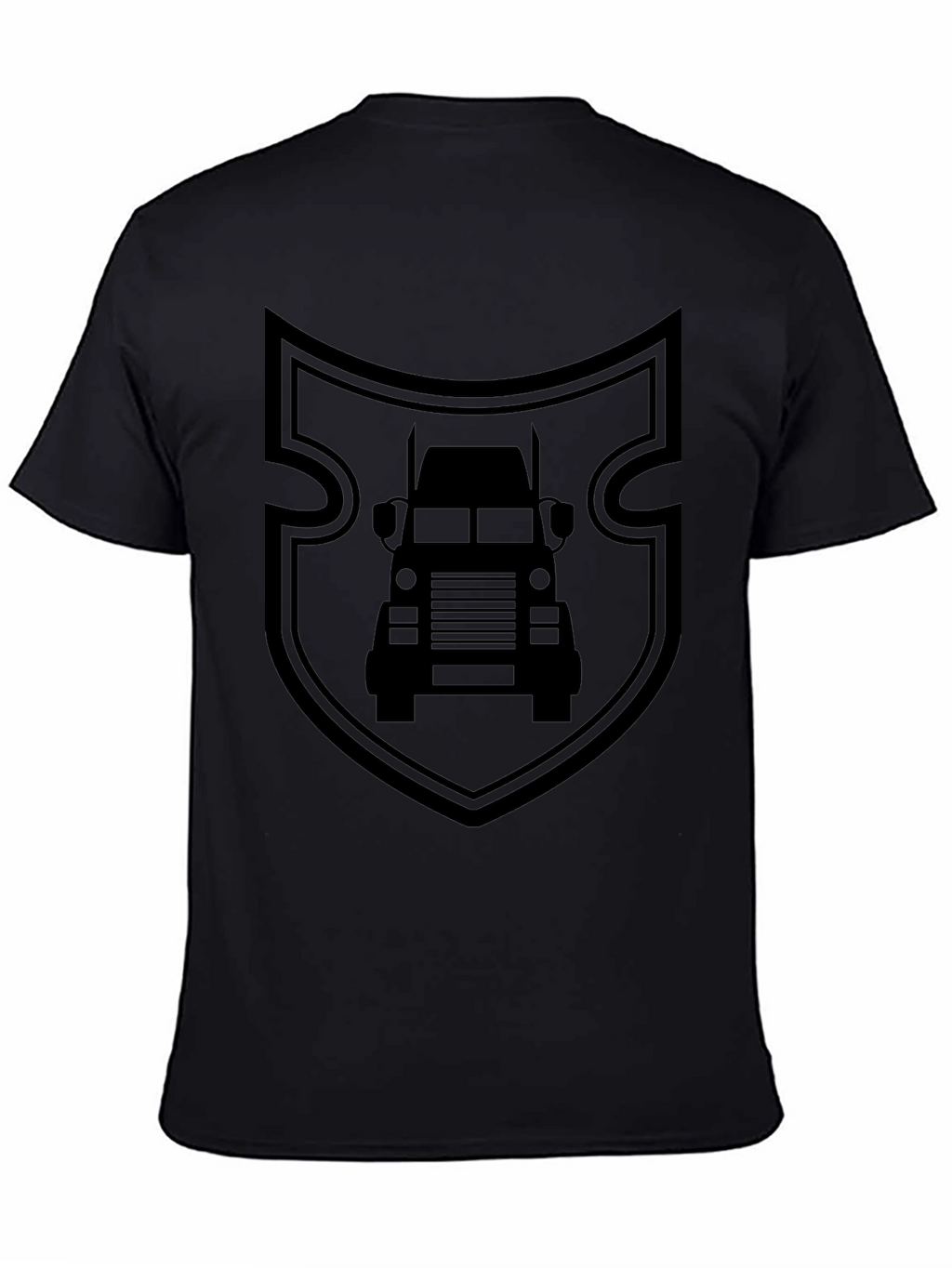 Truck Shield Graphic Tee - Black Cotton Shirt