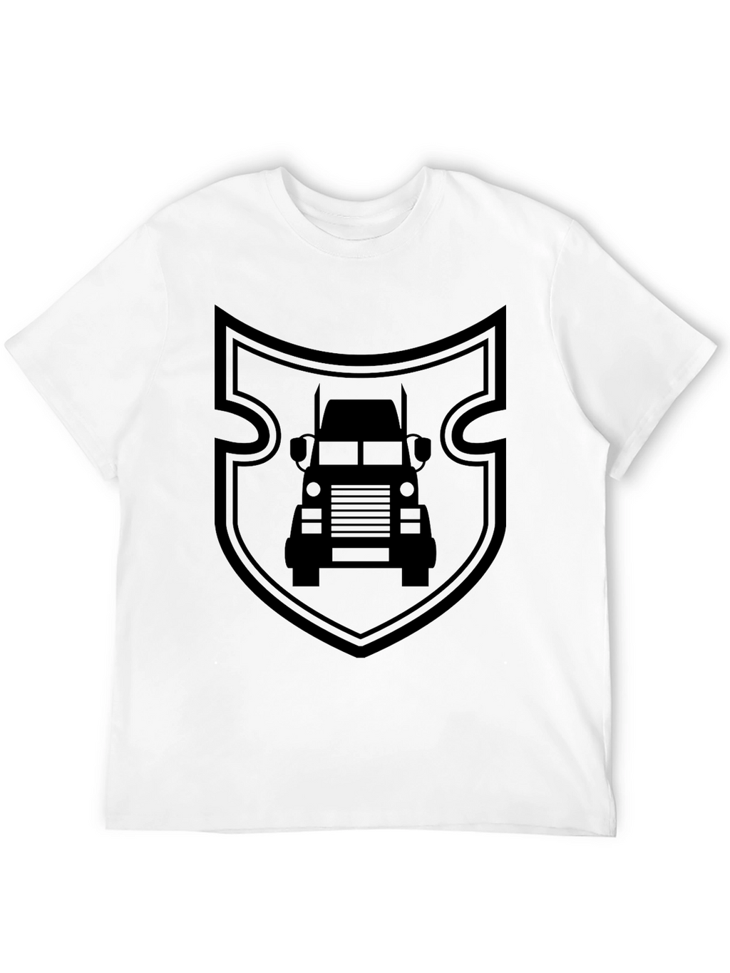 Truck Shield Graphic Tee - Black Cotton Shirt