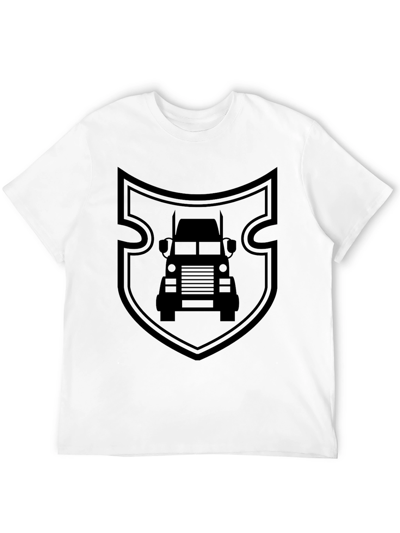 Truck Shield Graphic Tee - Black Cotton Shirt