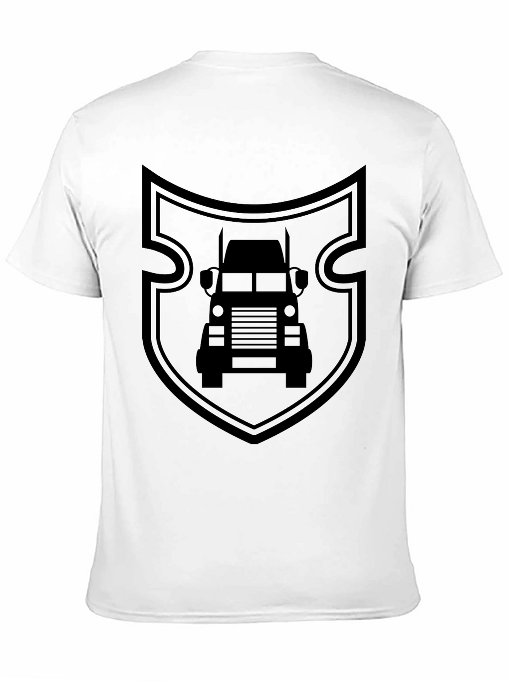 Truck Shield Graphic Tee - Black Cotton Shirt