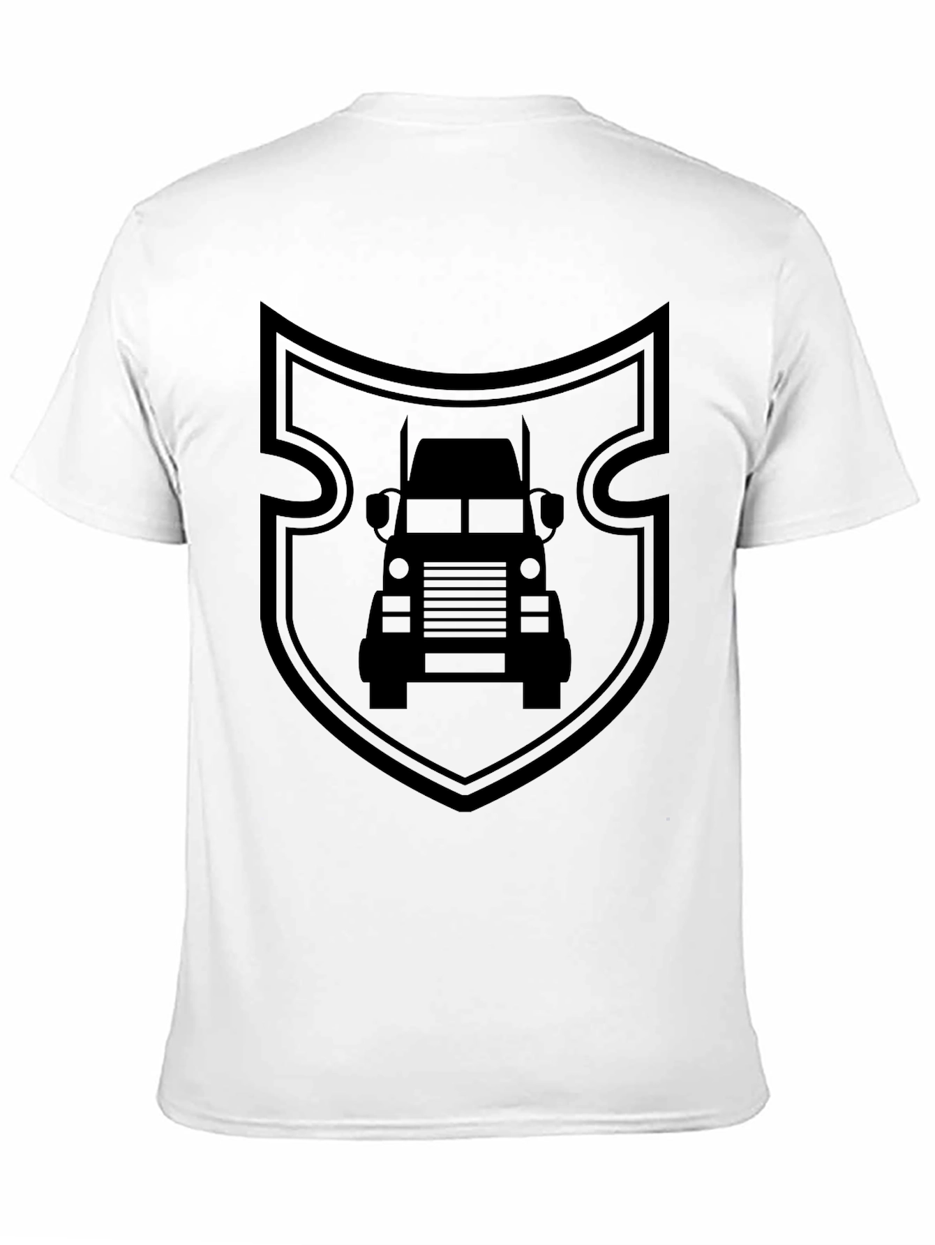 Truck Shield Graphic Tee - Black Cotton Shirt