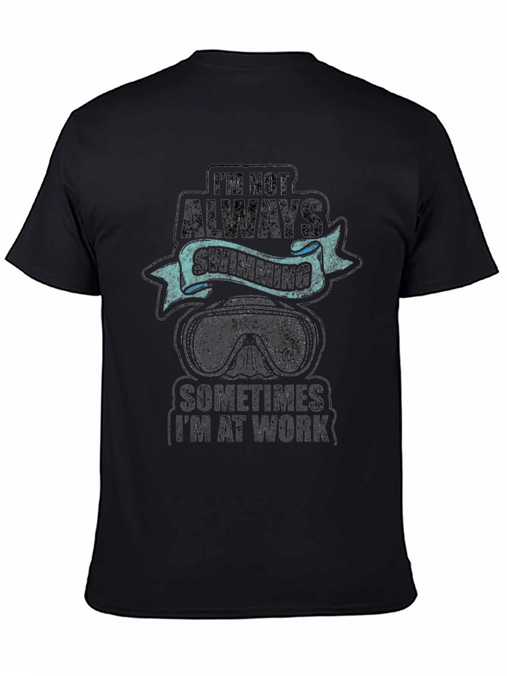 Swimming & Work Graphic Tee - Black