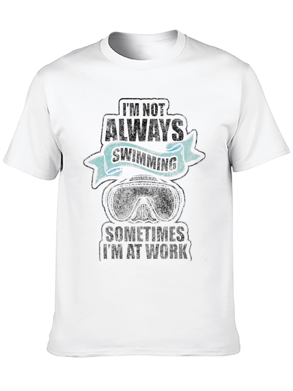 Swimming & Work Graphic Tee - Black