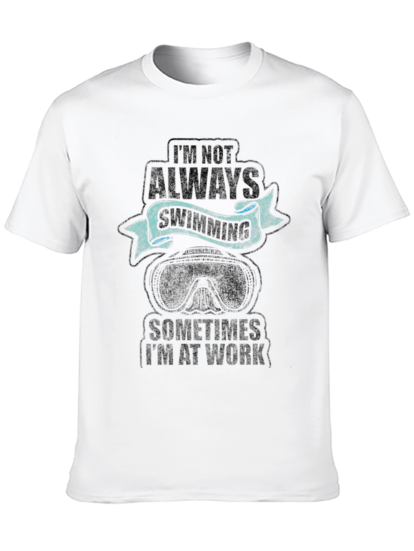 Swimming & Work Graphic Tee - Black
