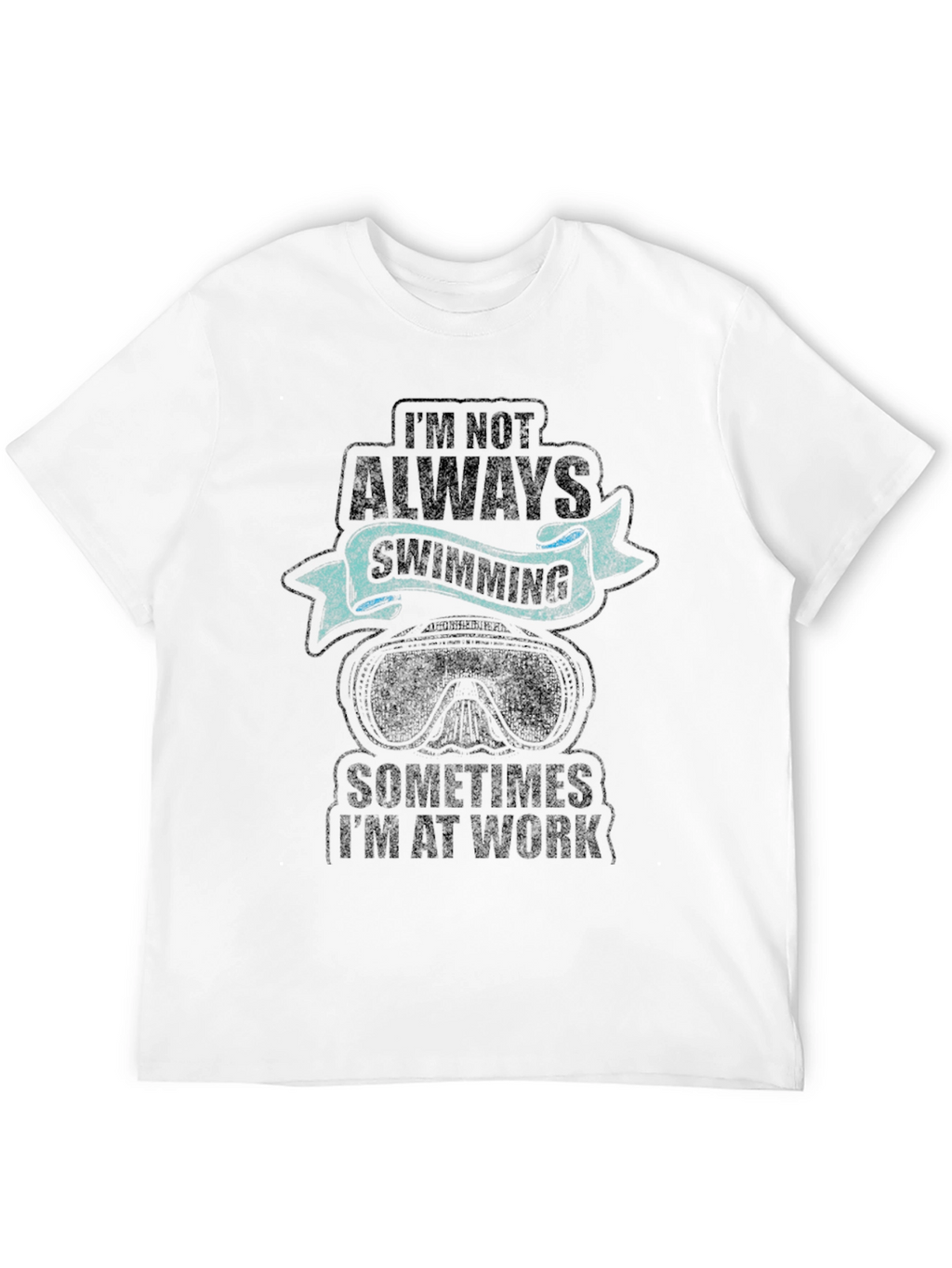 Swimming & Work Graphic Tee - Black