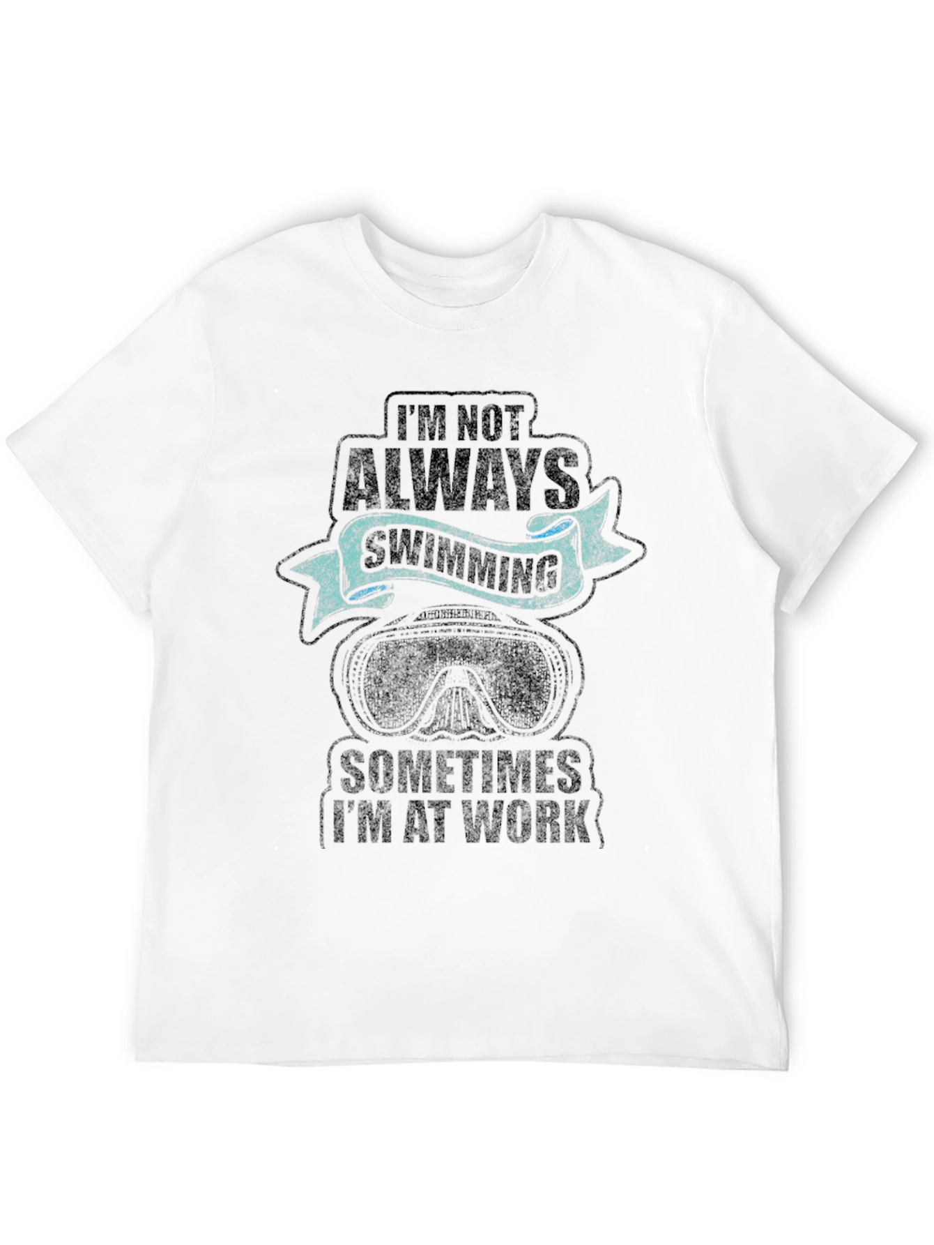 Swimming & Work Graphic Tee - Black