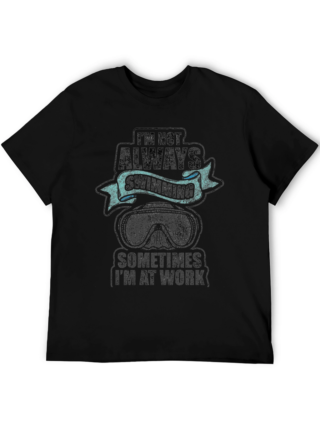 Swimming & Work Graphic Tee - Black