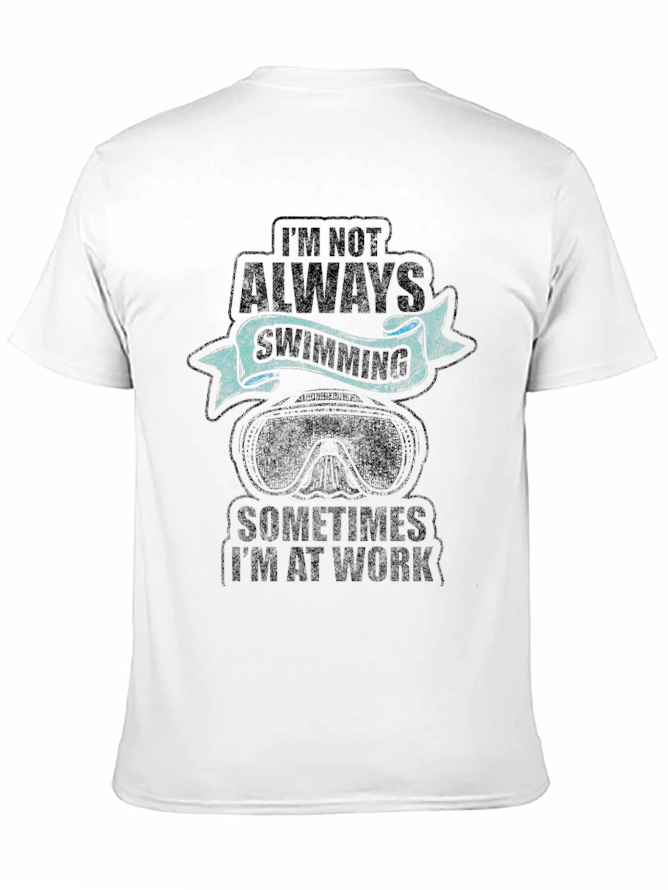 Swimming & Work Graphic Tee - Black