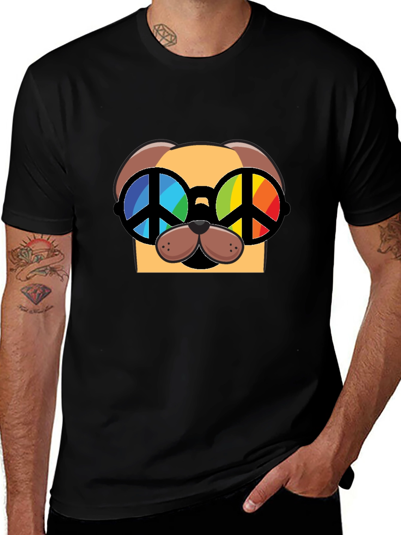 Peace Dog Graphic Tee - Stylish Unisex T-Shirt