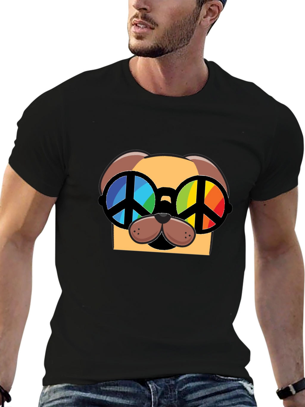 Peace Dog Graphic Tee - Stylish Unisex T-Shirt