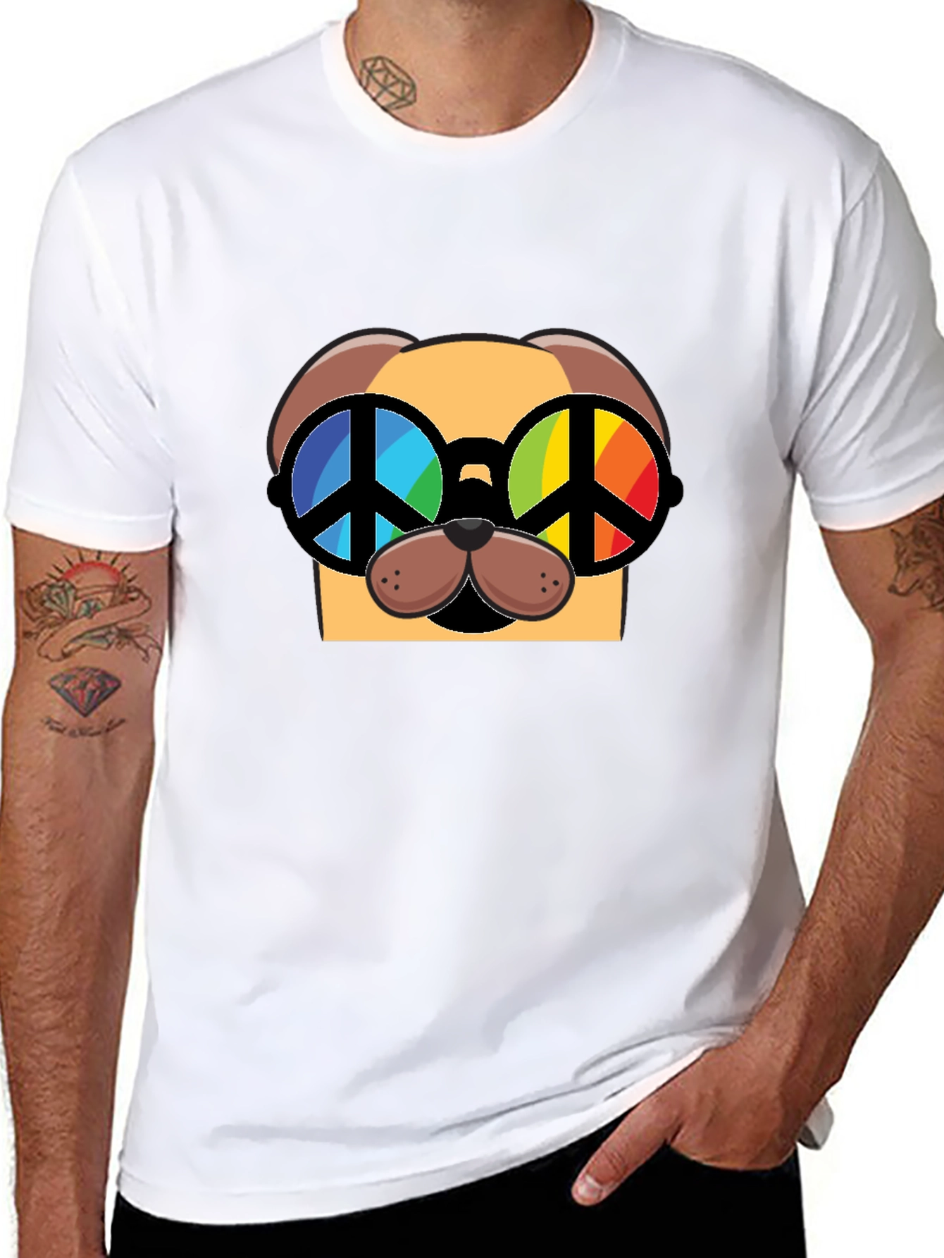 Peace Dog Graphic Tee - Stylish Unisex T-Shirt