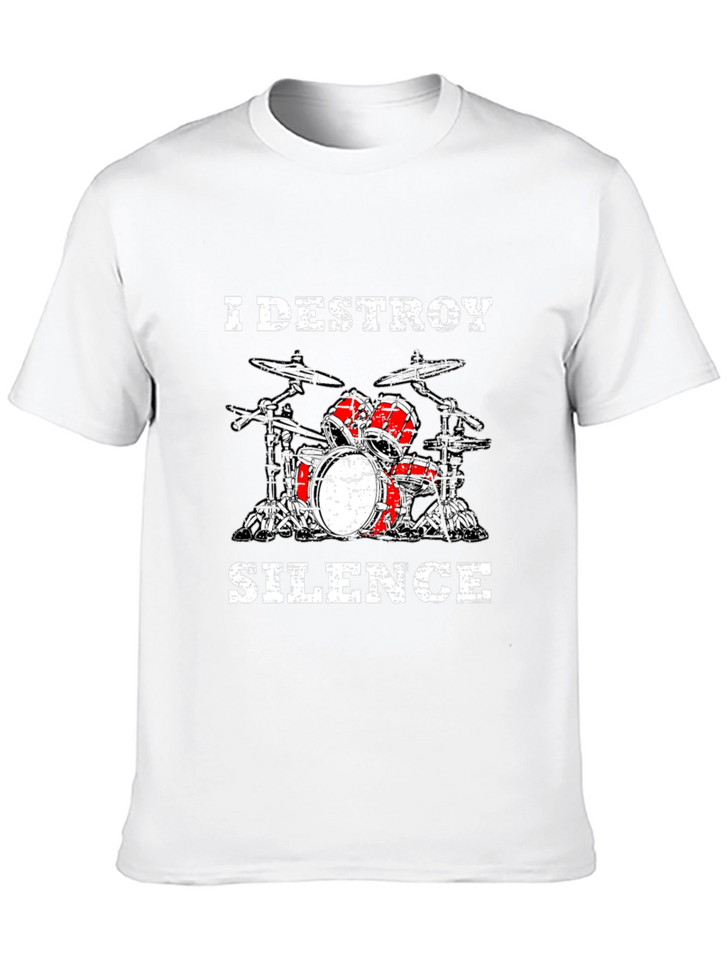 I Destroy Silence Drum Set Black T-Shirt