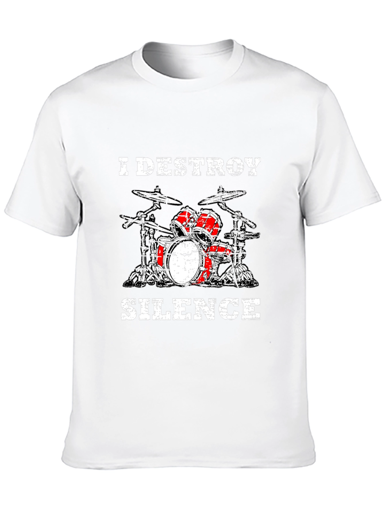 I Destroy Silence Drum Set Black T-Shirt